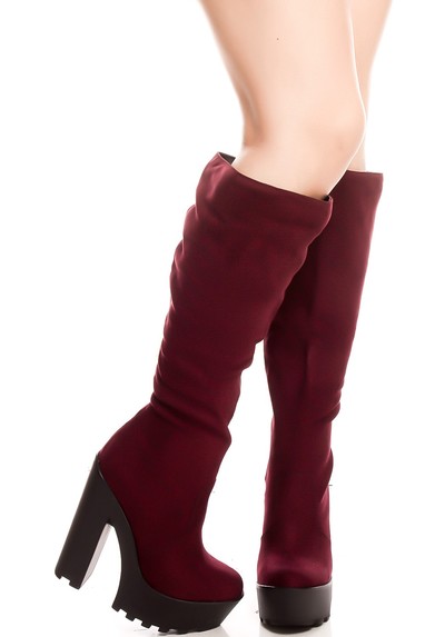 platform chunky heel boots,suede boots