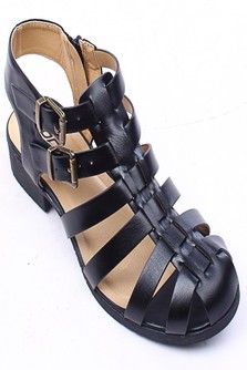 black gladiator sandals