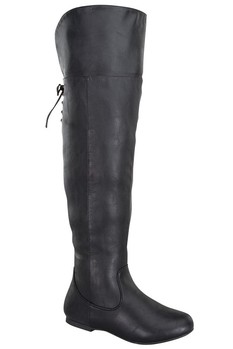 black over the knee boots,leather over the knee boots,over the knee flat boots