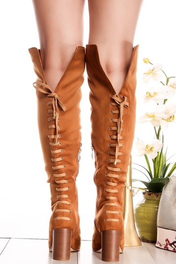 chunky heel over the knee boots