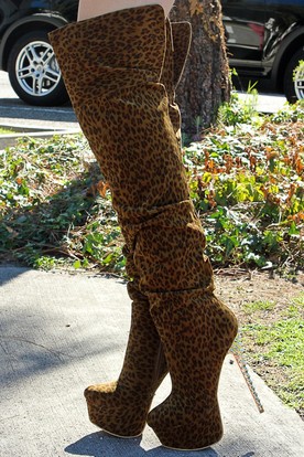 over the knee heel boots,leopard over the knee boots,over the knee high heel boots
