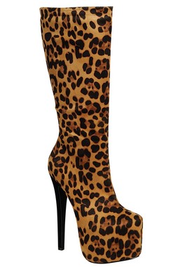 platform boots,platform heel boots,leopard knee high boots,knee high heel boots