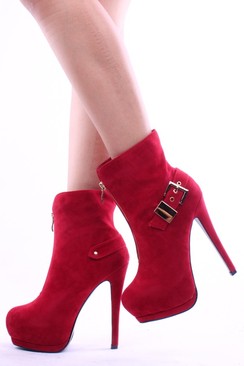 sexy booties,red booties,high heel booties,platform booties