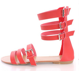 red gladiator sandals