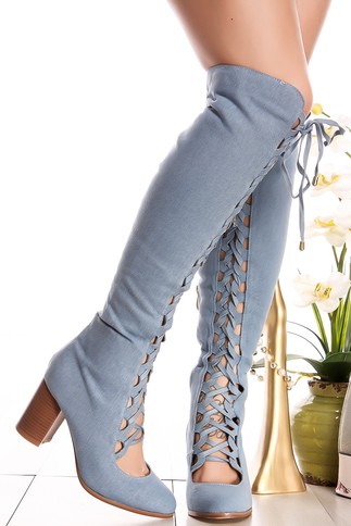 over the knee lace up boots